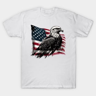 USA Flag with Bald Eagle T-Shirt